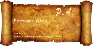 Parragh Alex névjegykártya